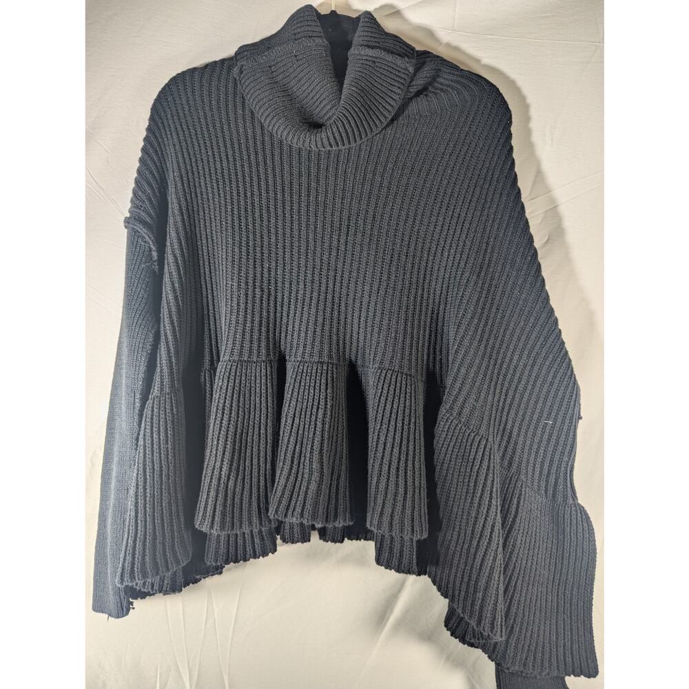Free People Sz S Layer Cake Sweater Black